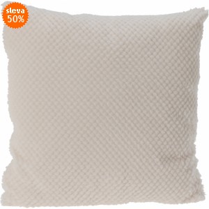 Chlupatý dekorační polštář, bílý, 45x45 cm