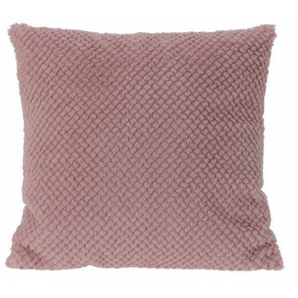 Chlupatý dekorační polštář, růžový, 45x45 cm