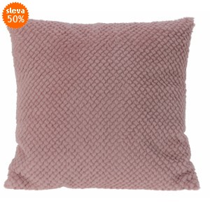 Chlupatý dekorační polštář, růžový, 45x45 cm