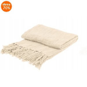 Přehoz bílý s třásněmi 130x170 cm