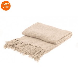 Přehoz natur s třásněmi 130x170 cm