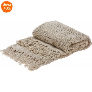 Přehoz natur s třásněmi 130x170 cm