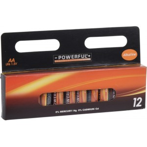Alkalické baterie Powerful - AA, LR6, 1,5V, 12 ks