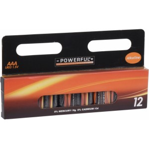 Alkalické baterie Powerful - AAA, LR03, 1,5V, 12 ks