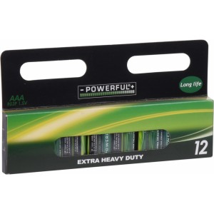 Baterie EXTRA HEAVY DUTY Powerful - AAA, R03P, 1,5V, 12 ks