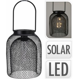 Solární LED lampa drátěná černá 21x15,5 cm