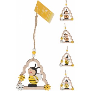 Závěsná dekorace Včelka v úlu balení 4 ks, mix druhů 22,5x10x0,5 cm