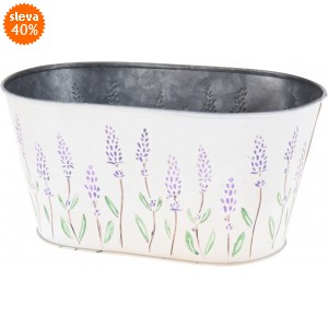 Plechový květináč Flowers 10,3x19,5x24 cm