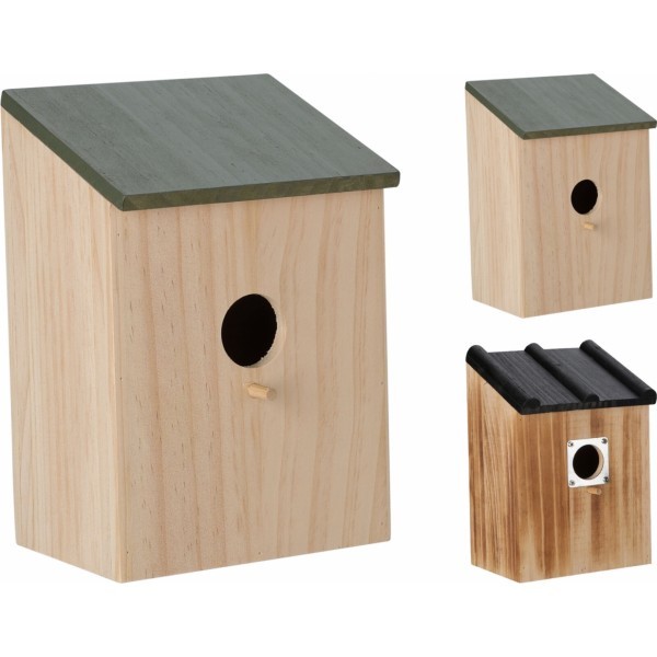 Dřevěná ptačí budka, mix druhů 19,7x13x10,8 cm