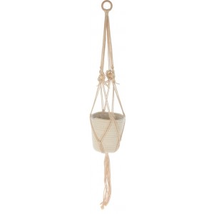 Závěsný koš macramé 95 cm světle hnědý