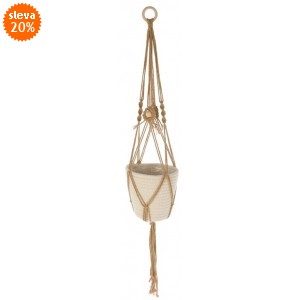 Závěsný koš macramé 95 cm tmavě hnědý
