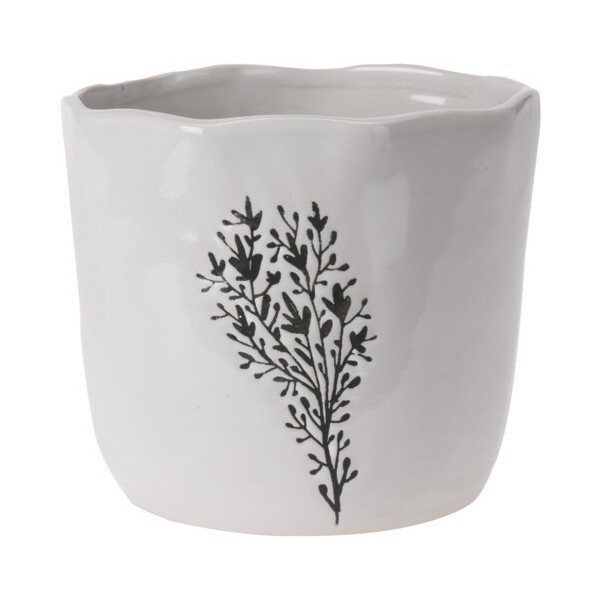 Porcelánový květináč bílý Hypericum 13x15 cm