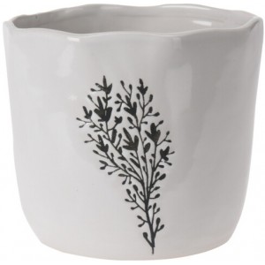 Porcelánový květináč bílý Hypericum 13x15 cm