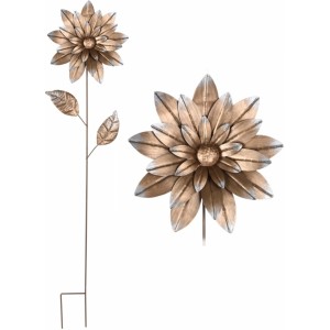 Kovová květina zlatá A 80 cm