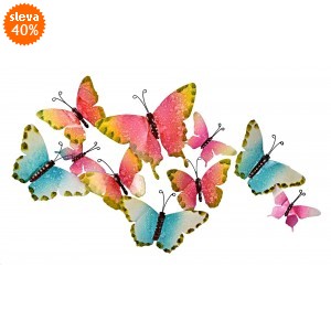 Nástěnná dekorace Motýlci, varianta A 39x68,3x3 cm