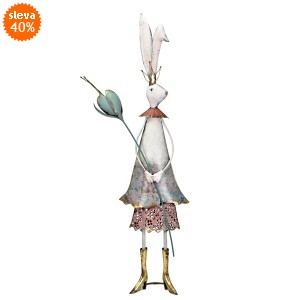 Kovový zajíc 78,5x25x10 cm