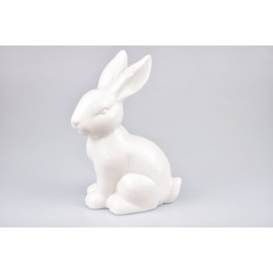 Porcelánový zajíc bílý 14 cm