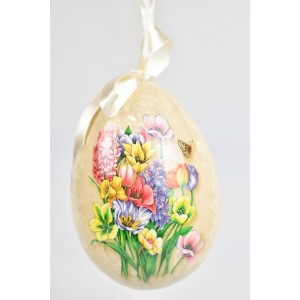 Plastové vajíčko na zavěšení s motivem květin balení 6 ks, 12 cm