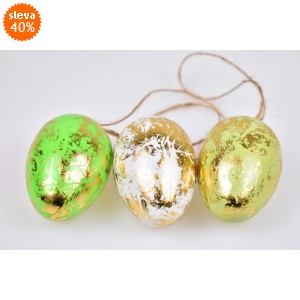 Vajíčka plastová na zavěšení zelená 4 cm, sada 24 ks