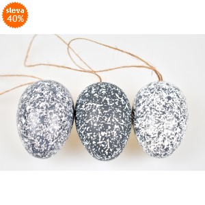 Vajíčka plastová na zavěšení kropenatá 4 cm, sada 24 ks