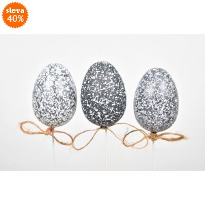 Vajíčko zápich kropenaté 6 cm, sada 6 ks