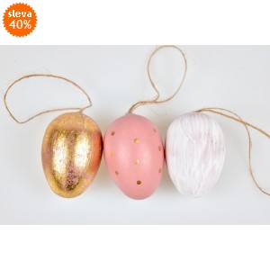 Vajíčka plastová na zavěšení růžové 4 cm, s/24