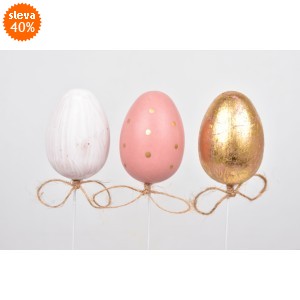 Vajíčko zápich růžové 6 cm, sada 6 ks