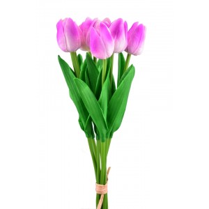 Kytice 7 tulipánů 34,5 cm, fialová