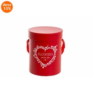 Flower box červený se srdíčkem 15x18 cm