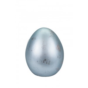 Keramické vajíčko metalické modré 11x8,6 cm M