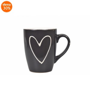 Hrnek šedý srdce 250 ml II. jakost