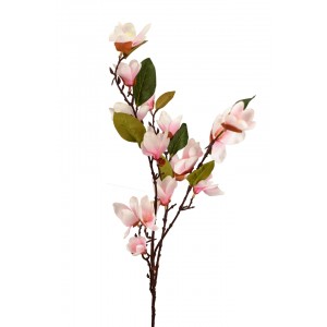 Umělá větvička Magnolie 93 cm, růžová