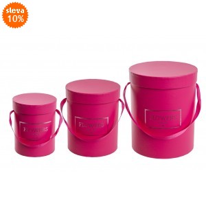 Flower box růžový, sada 3 ks