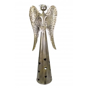 Plechový anděl Hearts svícen 65,5 cm M