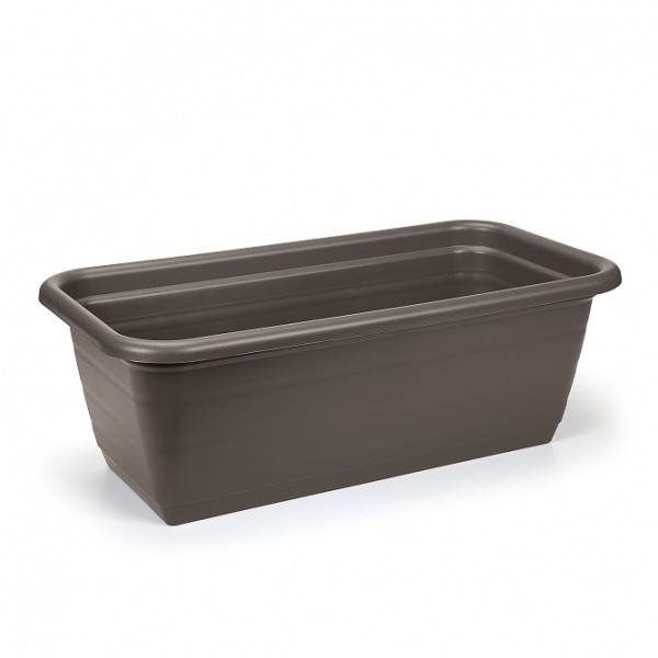 Plastový truhlík Natura 500x185 mm s podmiskou, mocca