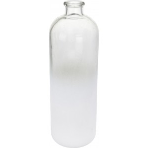 Skleněná váza bílá pískovaná 33x11 cm