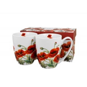 Porcelánový hrnek Classic poppies 380 ml, sada 2 ks v dárkovém boxu