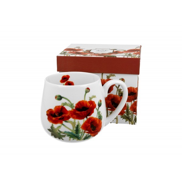 Porcelánový hrnek buclák Classic poppies 430 ml v dárkovém boxu