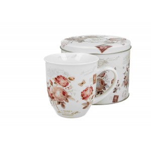 Porcelánový hrnek Secession 400 ml v plechové dóze