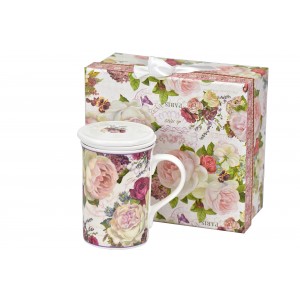 Porcelánový hrnek byliňák Paeonia 300 ml v dárkové krabičce