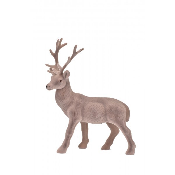 Velurový sob šedý 28 cm