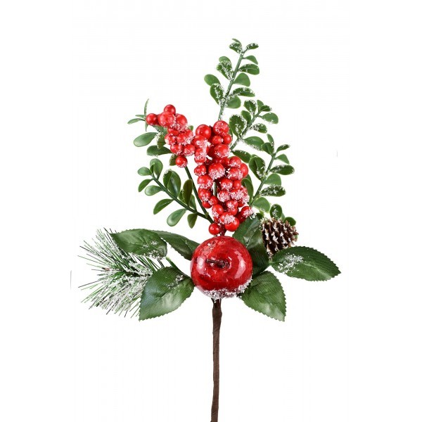 Vánoční větvička s jablkem 34 cm