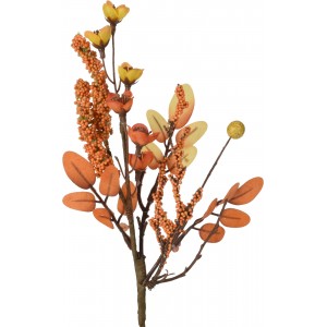 Podzimní větvička 30x4x10 cm oranžová