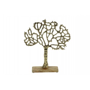 Kovový strom života Wesly zlatý 30x26x5 cm