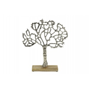 Kovový strom života Wesly stříbrný 30x26x5 cm
