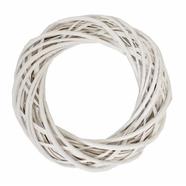 Proutěný věnec 45 cm bílý