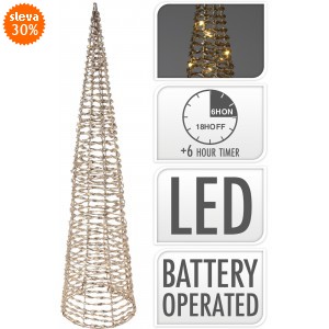 LED jehlan zlatý 80 cm