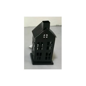Kovový domeček černý 13x6,7x6,3 cm