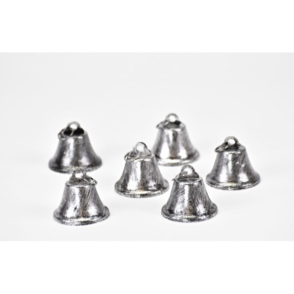 Kovový zvoneček stříbrný sada 6 ks, 4x4,2 cm