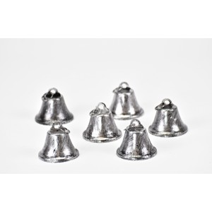 Kovový zvoneček stříbrný sada 6 ks, 4x4,2 cm